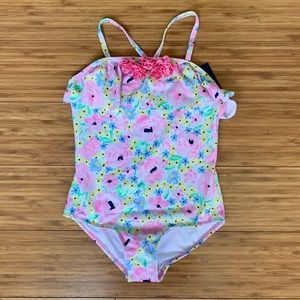Crown & Ivy Girls 4-6x Floral One Piece Swimsuit